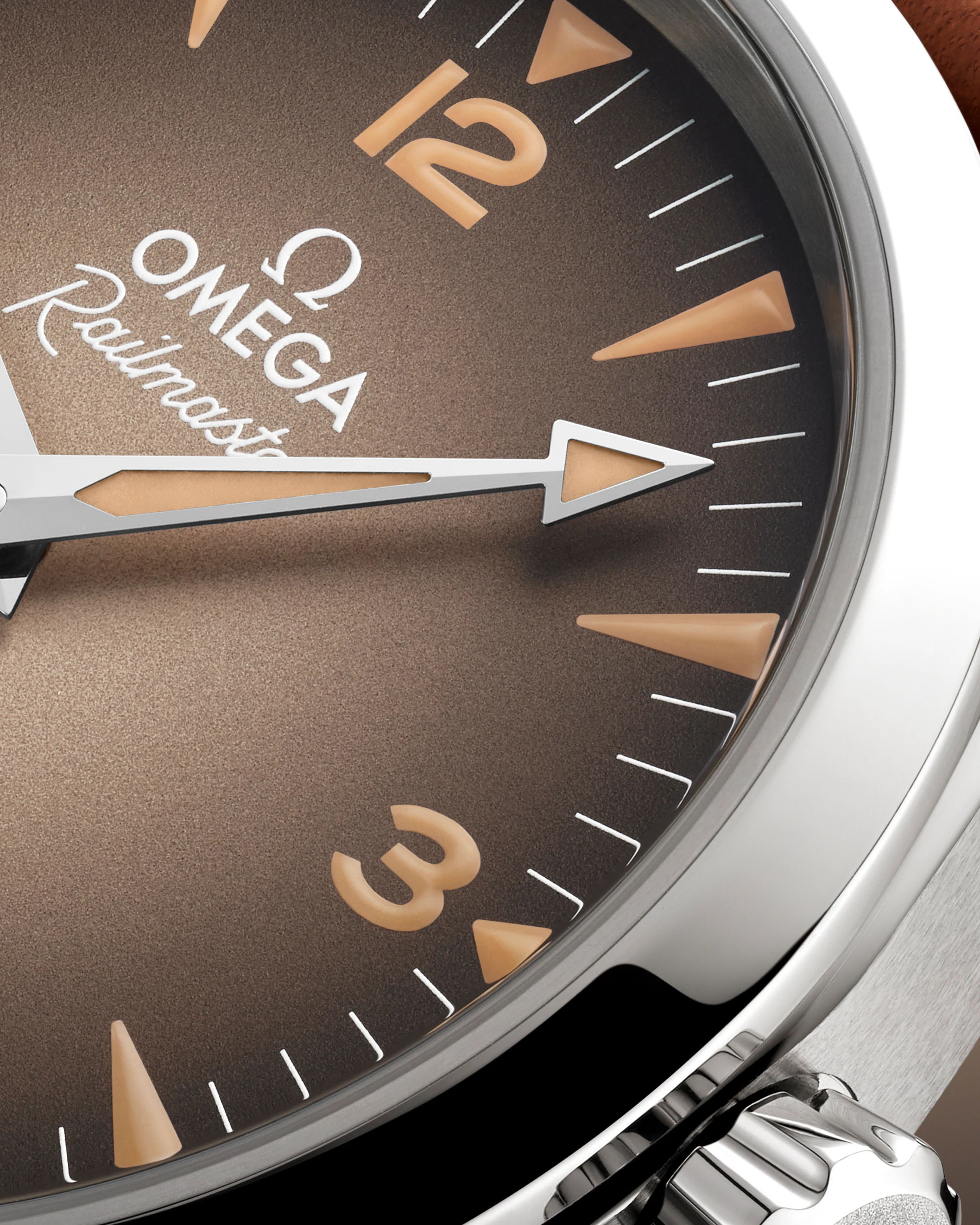 OMEGA Seamaster Railmaster Brown Dial Leather Strap