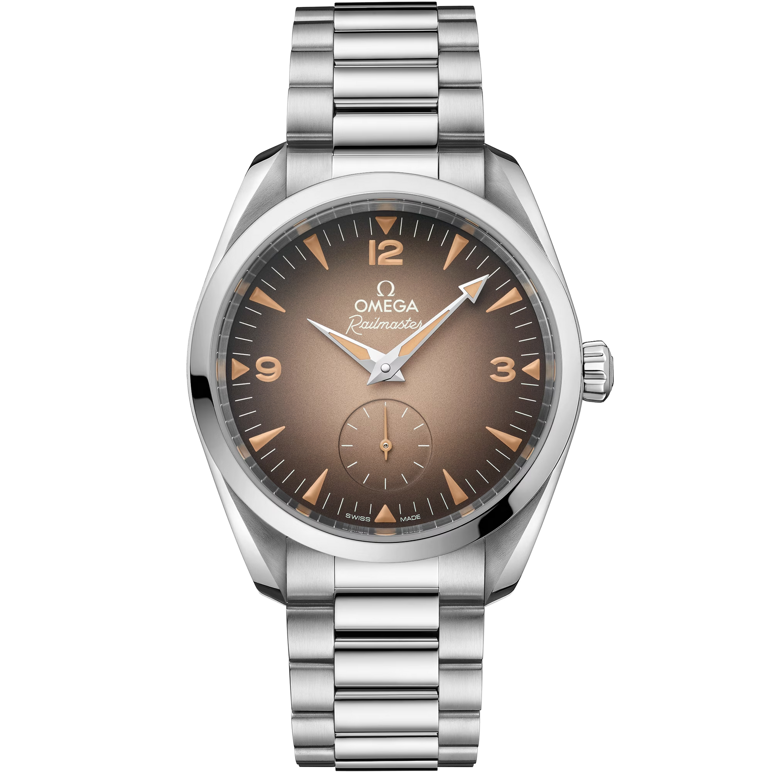 OMEGA Seamaster Railmaster Brown Dial Steel Bracelet