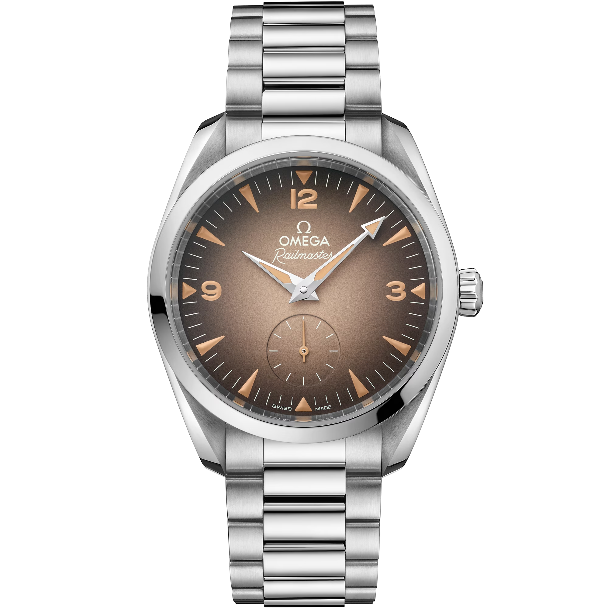 OMEGA Seamaster Railmaster Brown Dial Steel Bracelet