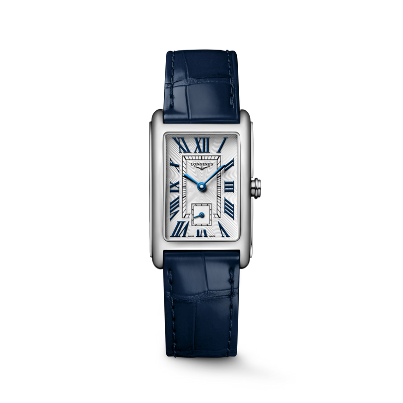 DolceVita | 37mm, Stainless Steel, Silver "flinqué" Dial, Midnight Blue Alligator Leather Strap, Womens Watch