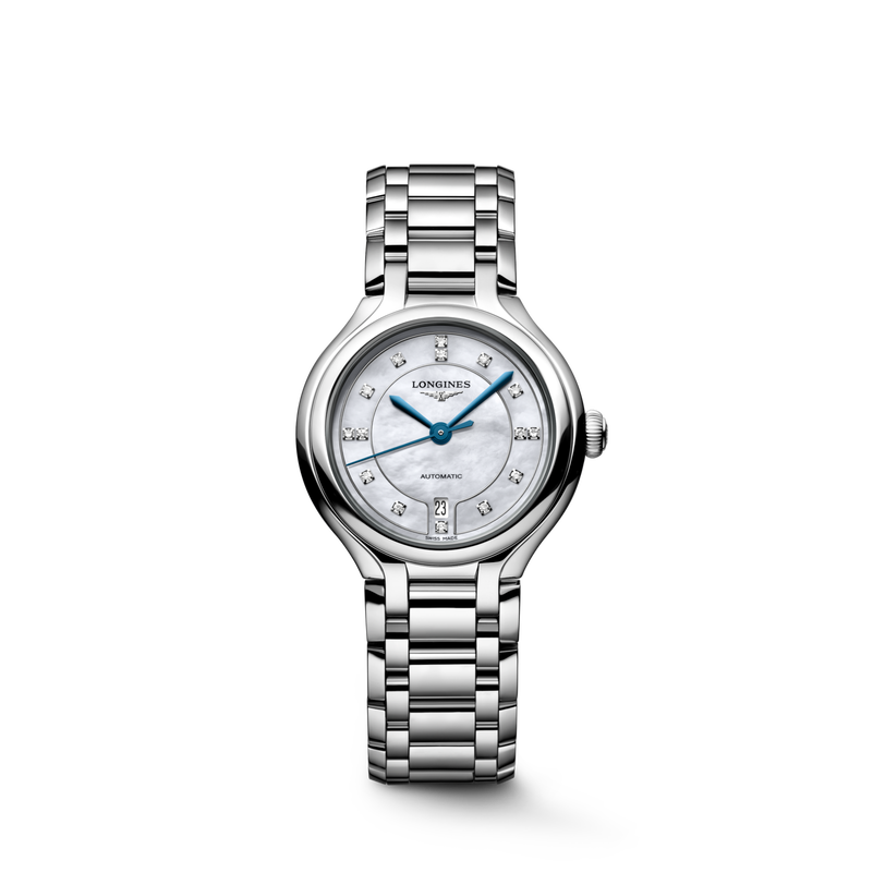 PrimaLuna | 30mm, Stainless Steel, White mother-of-pearl Dial, Womens Watch
