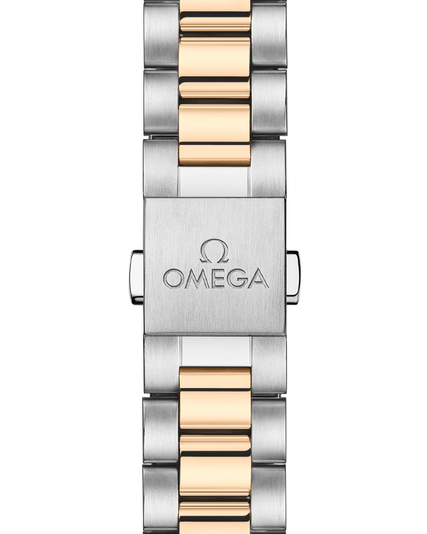 OMEGA Seamaster Aqua Terra 150M 30mm Watch on a Moonshine™ gold on Steel integrated two-tone bracelet.
