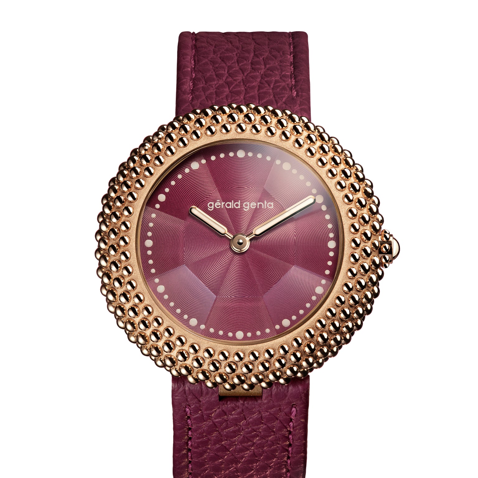 Gentissima Oursin 36 Burgundy | 36mm, Glass-blasted rose gold 4N, Women's Watch