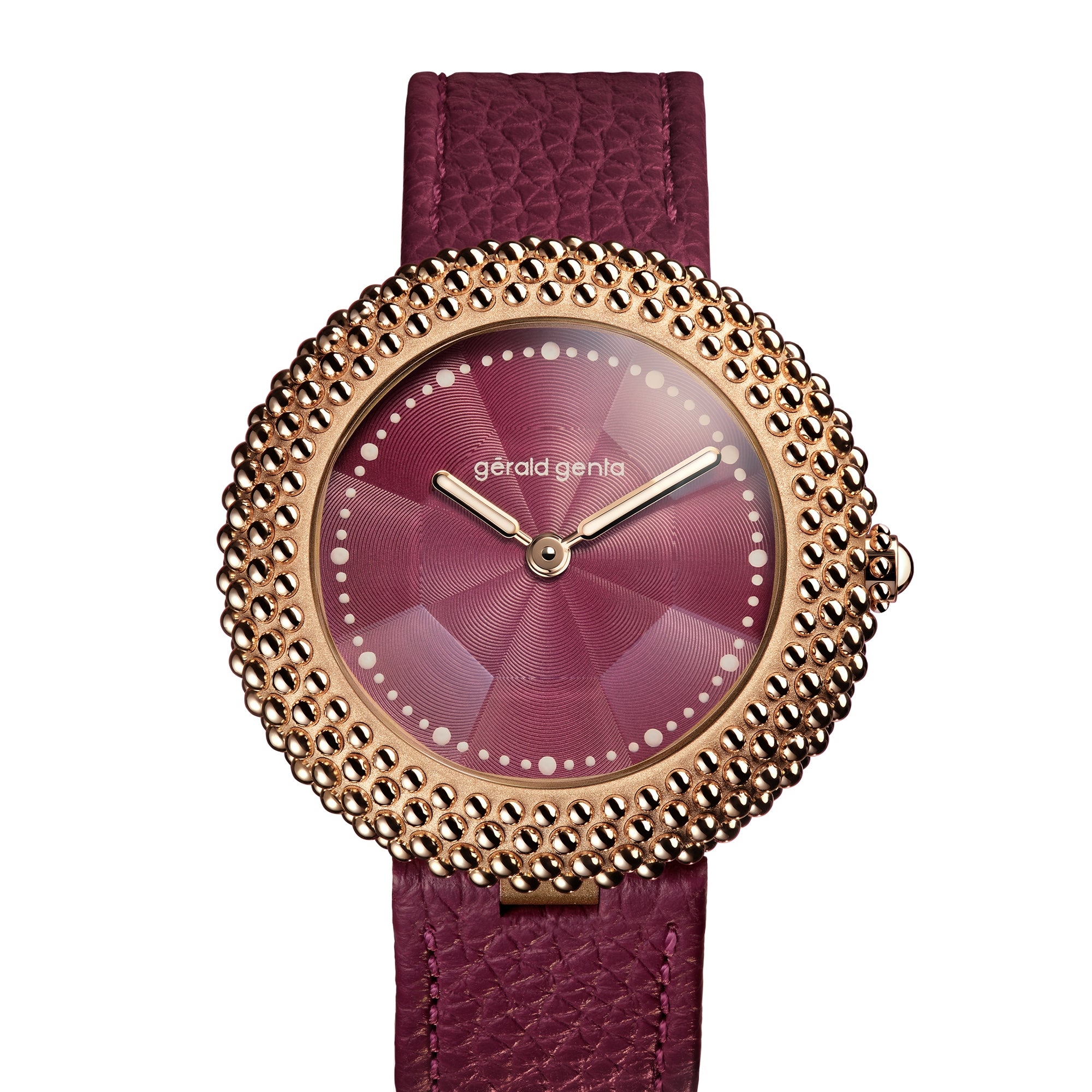 Gentissima Oursin 36 Burgundy | 36mm, Glass-blasted rose gold 4N, Women's Watch