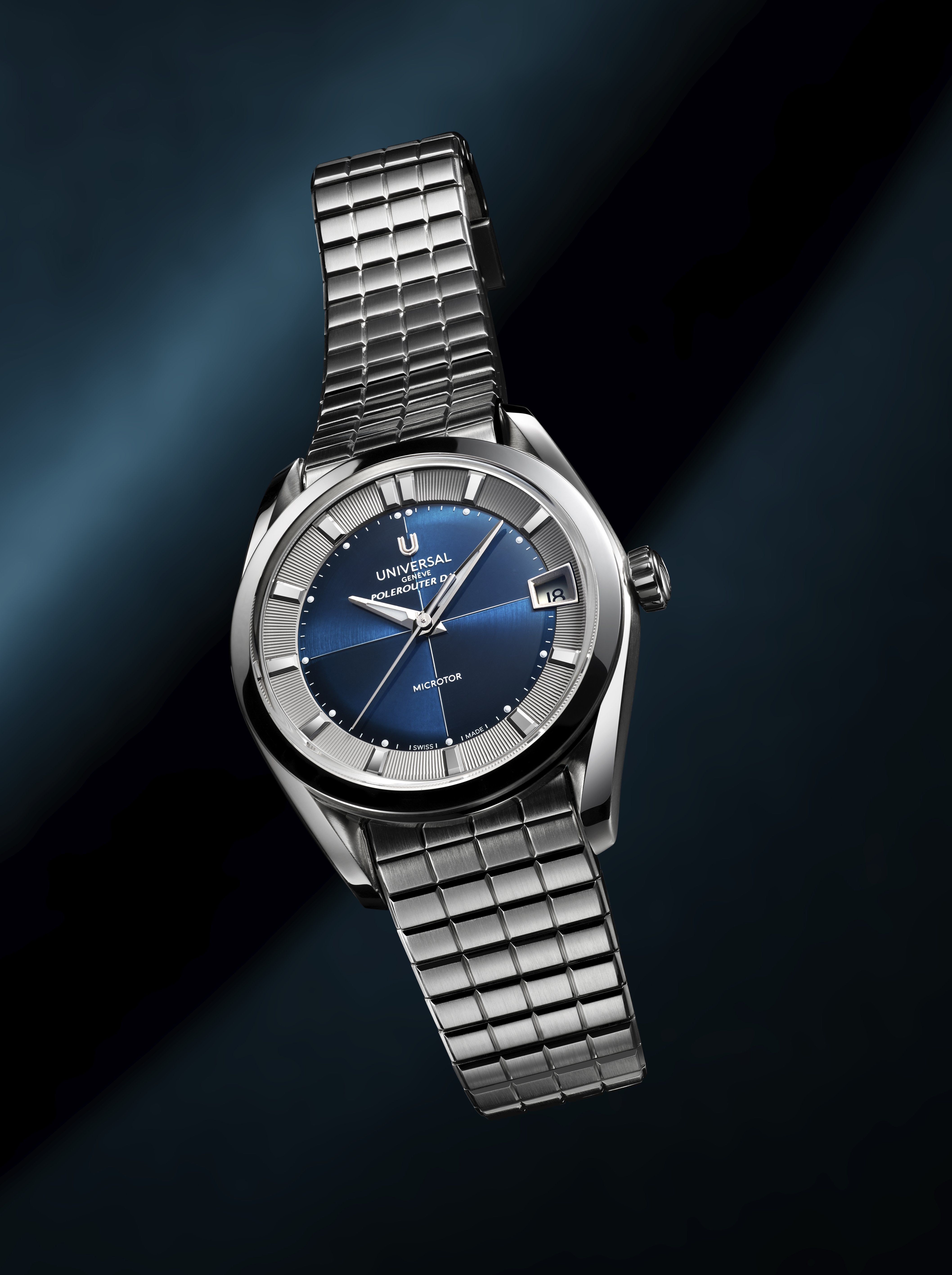 Universal Genève The Polerouter Date 39mm Steel Blue