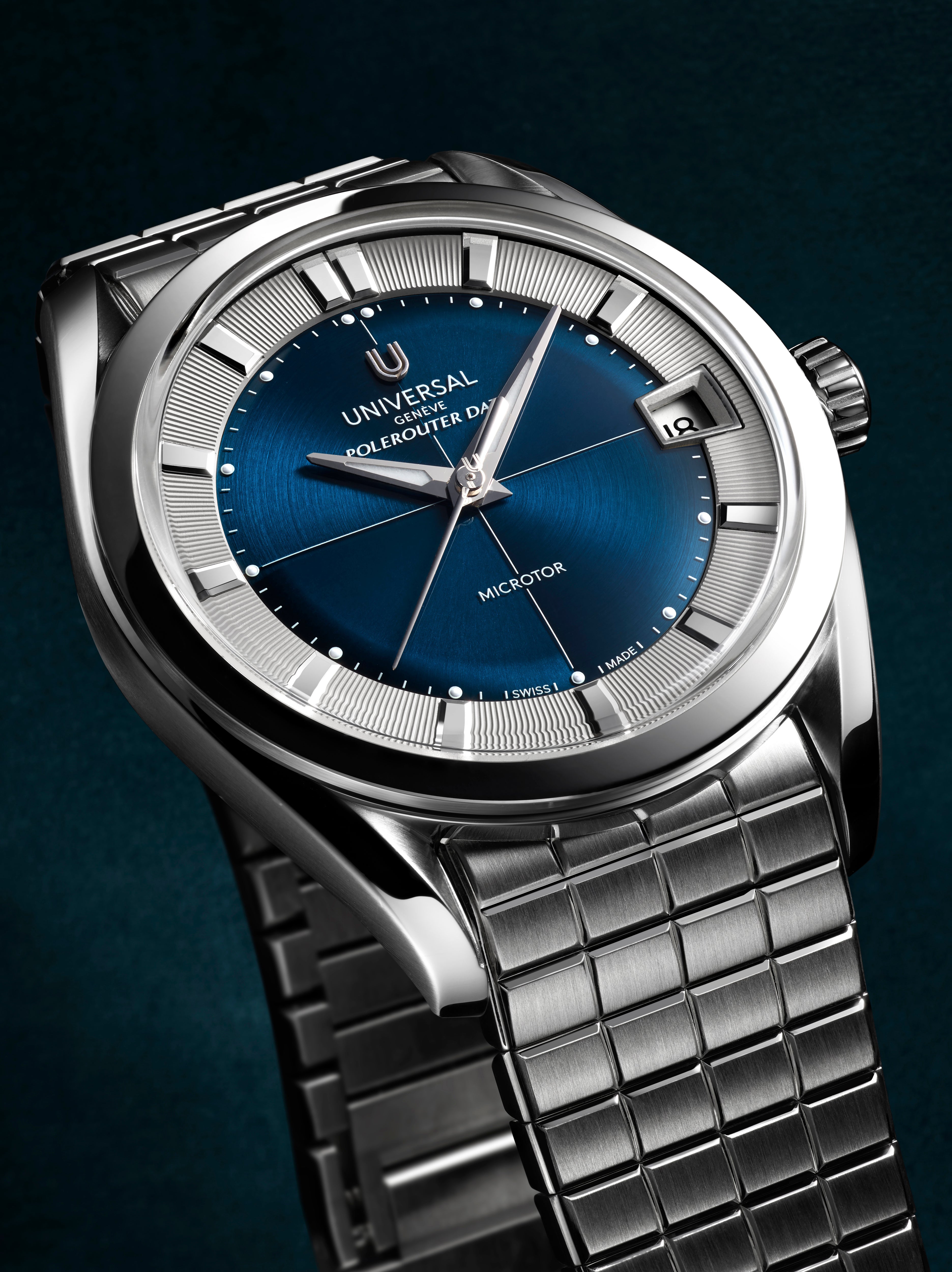 Universal Genève The Polerouter Date 39mm Steel Blue