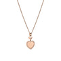 The Happy Hearts necklace by Chopard is a limited-edition gold piece featuring a heart-shaped pendant outlined with small stones and a single round accent above the heart.