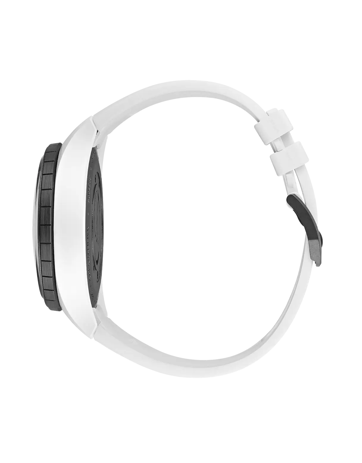 White over-ear headphones with black ear cushions on a white background