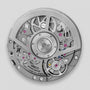 A close-up of the Hublot Square Bang Unico King Gold Ceramic showcases visible gears, jewels, and metal components; Swiss Made and Forty-Three (43) Jewels highlight the precision of its HUB1280 UNICO movement.