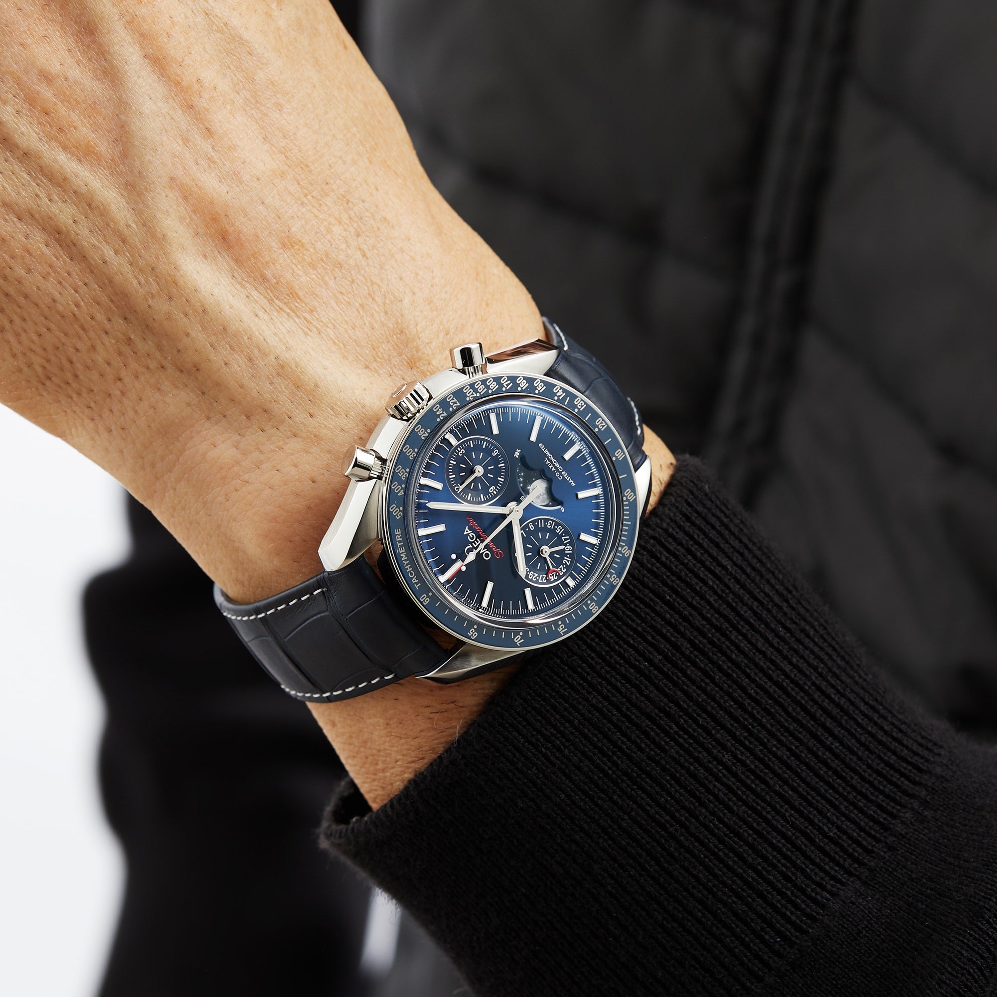 ★87MM★ Mmlg MOON MELGE HFT BLUE Speedmaster Moonphase