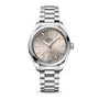 An OMEGA Seamaster Aqua Terra 150M wristwatch featuring a stainless steel case, silver dial with index markers, Master Chronometer 8800 calibre, date at 6 o’clock, and a metal link bracelet.