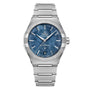The OMEGA Constellation is a stainless steel wristwatch with a blue textured meteorite dial, silver hour markers, Roman numerals on the bezel, date display at 6 o’clock, and Co-Axial Master Chronometer Calibre 8900 movement.