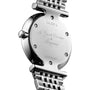 Back view of a silver Longines La Grande Classique de LONGINES watch, exuding classic elegance with engraved model and serial numbers.