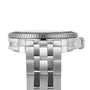 Side view of the Tissot Seastar 1000 Powermatic 80, a high-performance sports watch with a stainless steel link band, ridged bezel, and visible crown, powered by the precise Powermatic 80 movement.