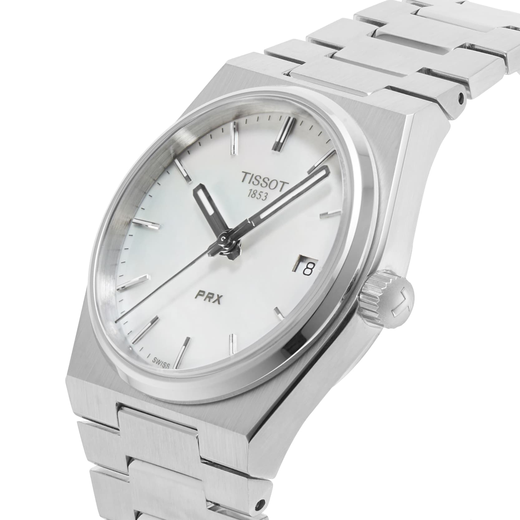 Tissot PRX Quartz White Mother of Pearl Dial Stainless Steel