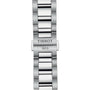A silver metal watch band by Tissot, featuring 1853 on the clasp, designed to complement sporty timepieces like the PR 100 Chronograph and other quartz chronographs.