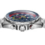 Close-up side view of the TAG Heuer Special Edition Formula 1 Chronograph x Red Bull Racing in stainless steel with a black dial, two pushers, and a textured crown—an iconic piece inspired by Formula 1 engineering.