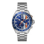 The TAG Heuer Special Edition Formula 1 Chronograph X Gulf watch features a blue and orange Gulf-themed dial and a stainless steel bracelet.