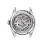 Back view of the TAG Heuer Carrera Day-Date watch displays its exposed mechanical movement and intricate inner workings.
