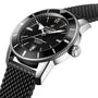 A close-up of the Breitling Superocean Heritage B20 Automatic 46, featuring a black dial, date window, textured black strap, and a sturdy 46mm stainless steel case.