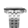 Side view of the Breitling Classic AVI Chronograph 42 Mosquito, a stainless steel pilots watch with a metal link band and ridged bezel, inspired by aviation history.