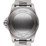 Back view of the Breitling Avenger Automatic 42 in stainless steel, engraved with brand name, water resistance (300M), model number (A17328), and Manufacture en Suisse, showcasing its military-inspired design.