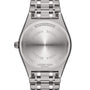 Back of a Breitling Chronomat Automatic 36 Victoria Beckham watch featuring an engraved case and metal link bracelet.
