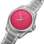 Close up view of the ProPilot X Miss Piggy Edition pink dial