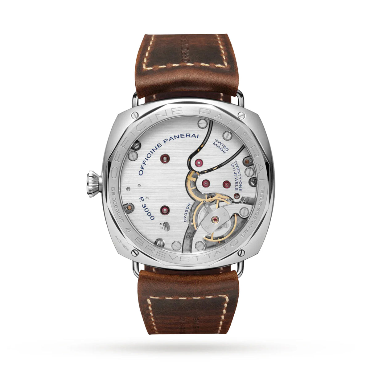 Panerai Radiomir California 47mm Steel Alligator Leather Brown Dial