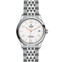 The TUDOR 1926 is a classic silver wristwatch with a white textured dial, gold-tone hour markers, date window at 3 o’clock, and a stainless steel link bracelet—a timeless choice for mechanical watch enthusiasts.