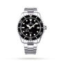 The Grand Seiko Spring Drive Sport is a diver’s watch with a black dial, Lumibrite indexes, silver hour markers, date display, and a stainless steel bracelet shown on a white background.