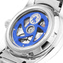 Close-up of a Grand Seiko Automatic Heritage case back showcasing the movement, blue rotor, engraved lion logo, MADE IN JAPAN text, and 25th anniversary limited edition number 0761/1200.