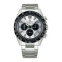 The Grand Seiko Hi-Beat 36000 Automatic Chronograph Evolution 9 SLGC007 features a silver dial, stainless steel bracelet, three subdials, black tachymeter bezel, and is powered by the advanced Caliber 9SC5 movement.