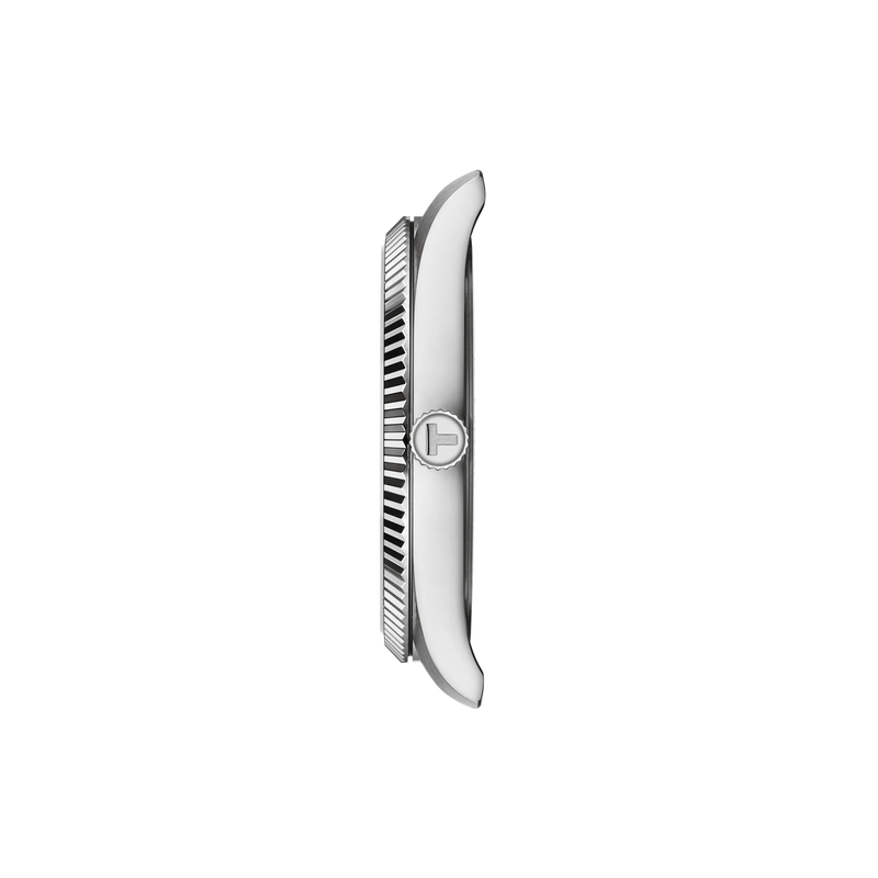 Silver hairbrush on a white background