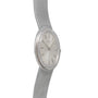 A Vacheron Constantin White Gold Diamond Bezel wristwatch with a textured metal band displayed on a white background.