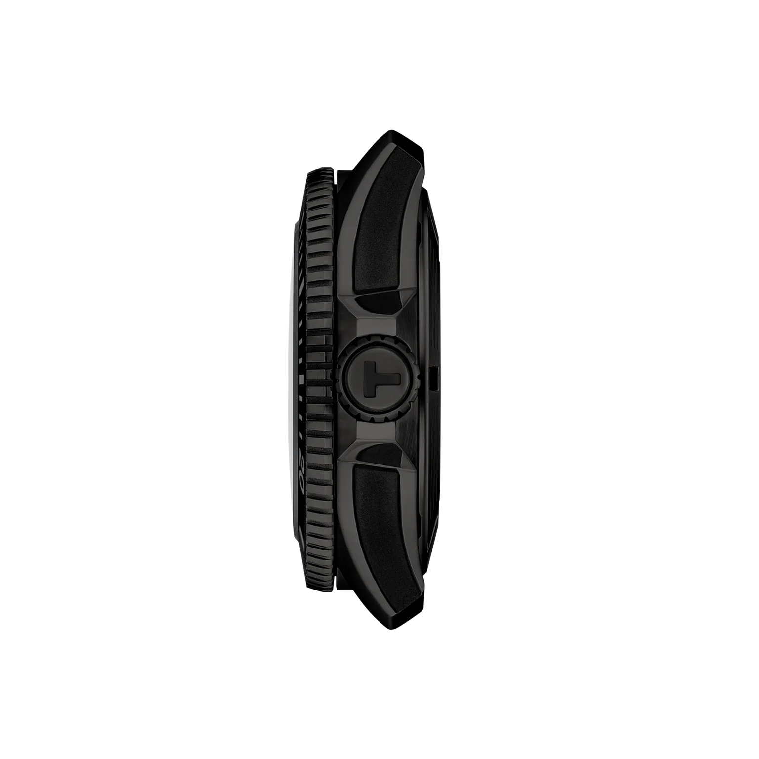 SeaStar 2000 | 44mm, Stainless Steel and Black PVD, Rubber Strap, Black Dial