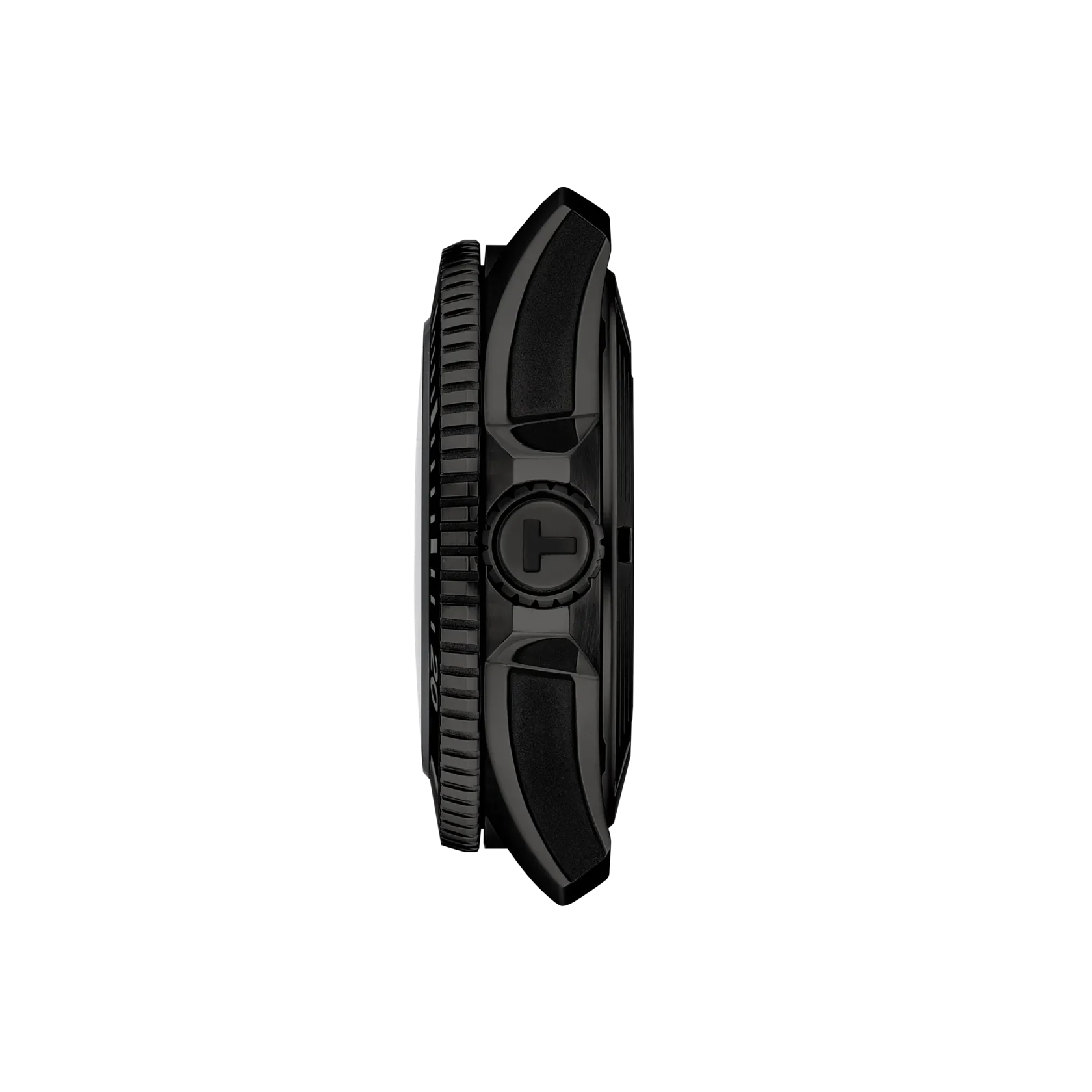 SeaStar 2000 | 44mm, Stainless Steel and Black PVD, Rubber Strap, Black Dial