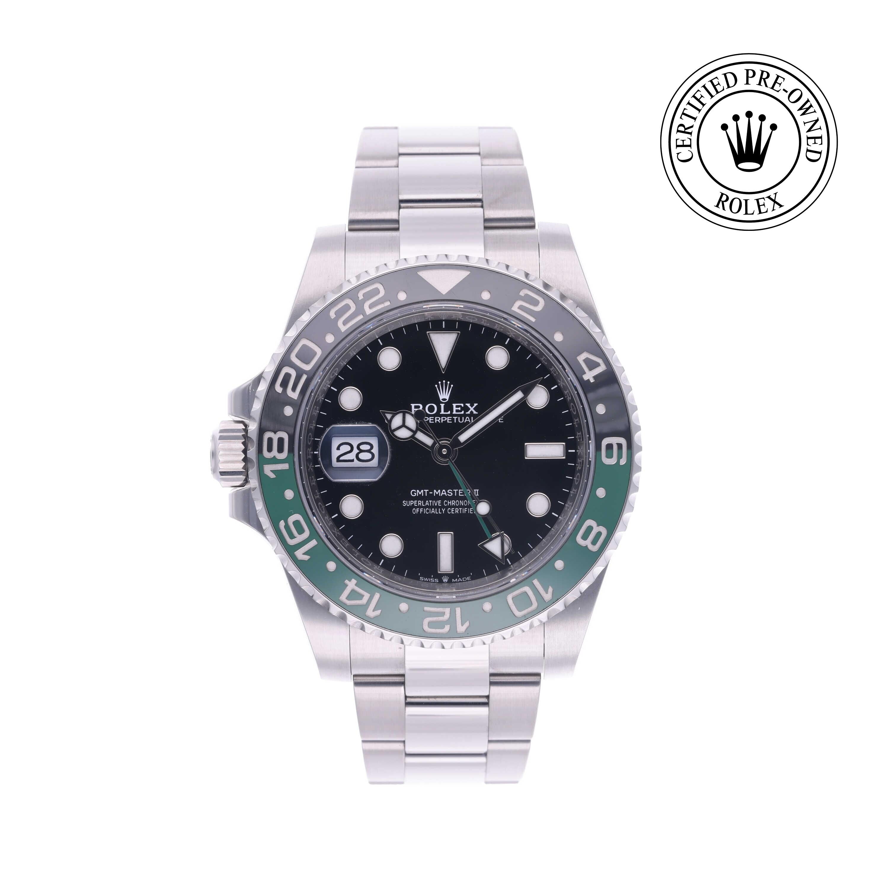 Rolex Certified Pre-owned GMT M126720VTNR-0002 front on white background