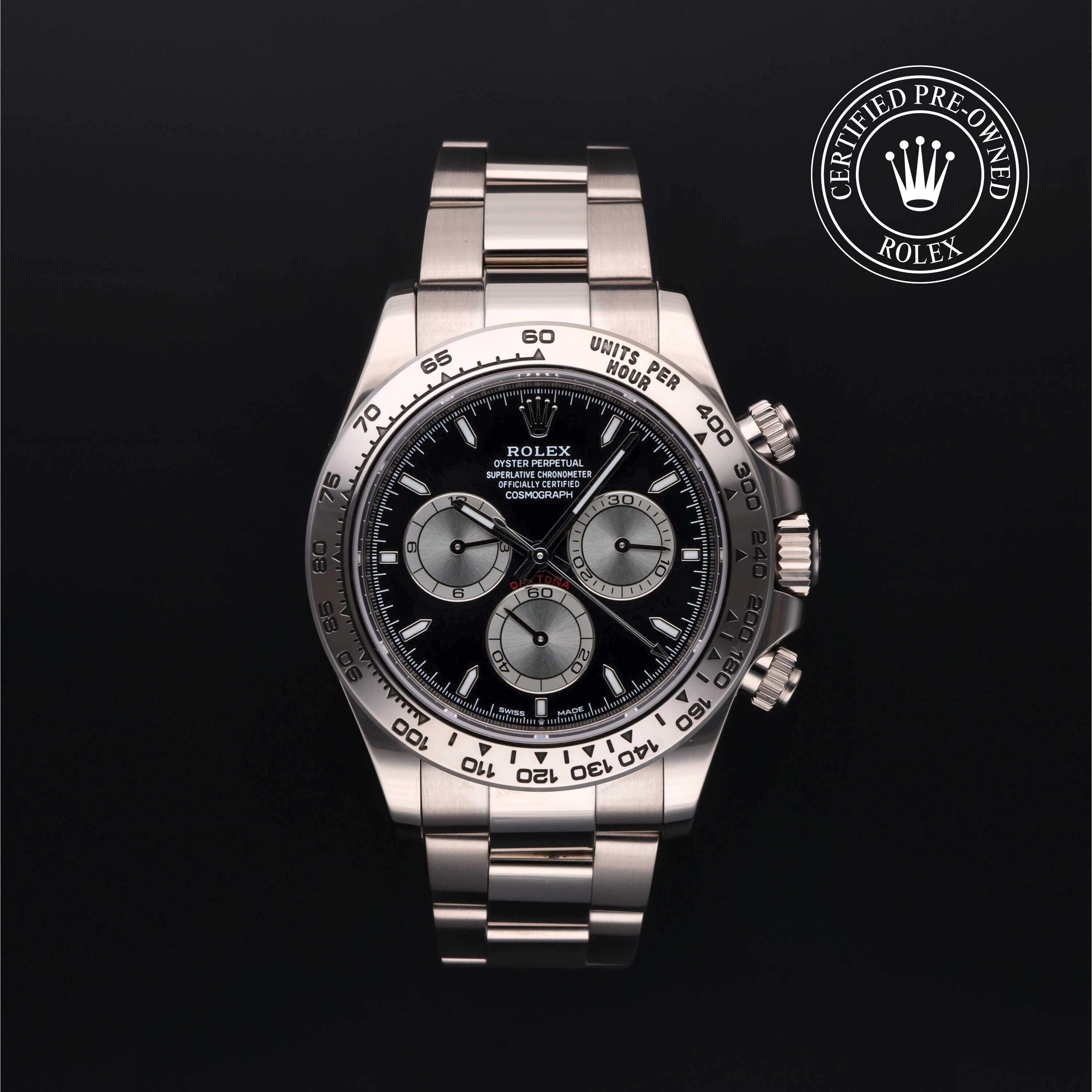 Rolex Certified Pre-owned Daytona M126509-0001 front on black background