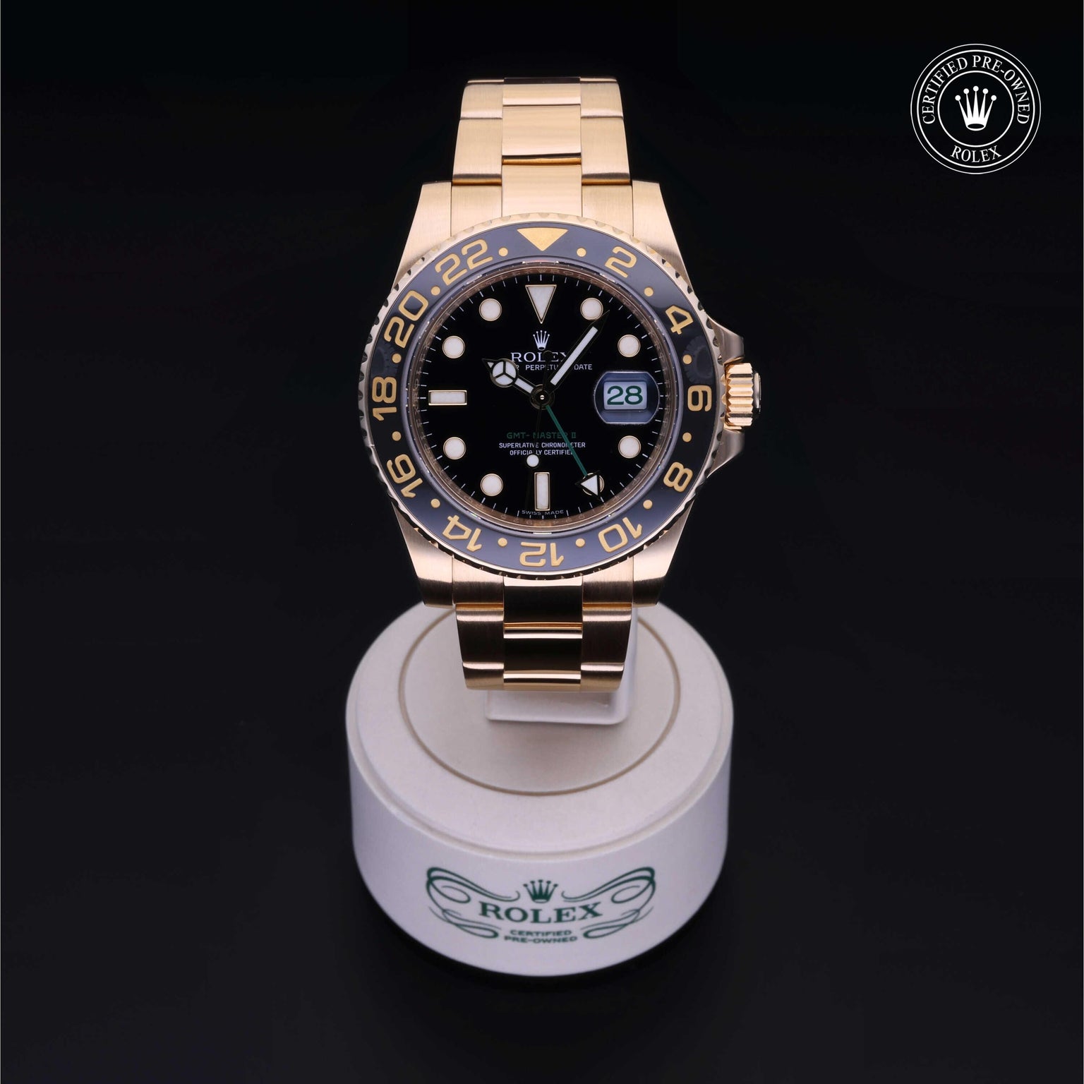 Rolex Certified Pre-owned Submariner M116718LN-0001 front on black background