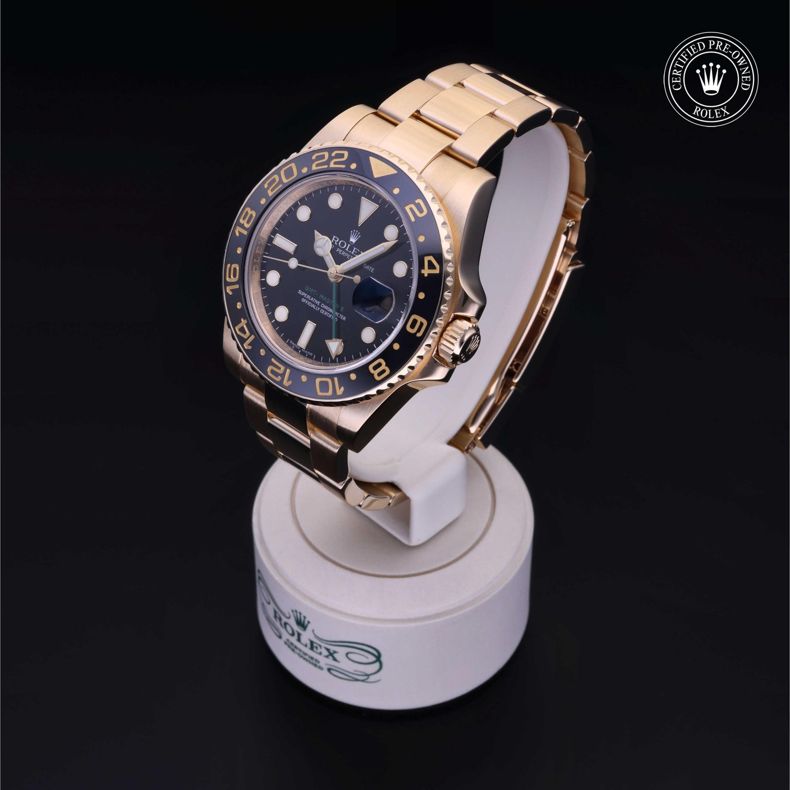 Rolex Certified Pre-owned Submariner M116718LN-0001 front on black background