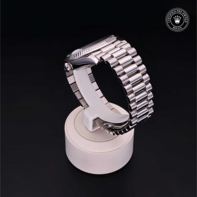 Rolex Certified Pre-owned Day-date M228239-0046 front on black background