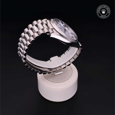 Rolex Certified Pre-owned Day-date M228239-0046 front on black background