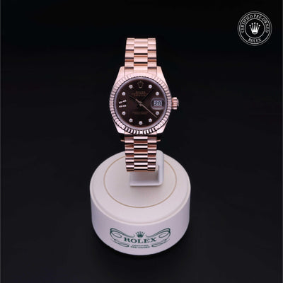Rolex Certified Pre-owned Lady Datejust M279175-0002 front on black background