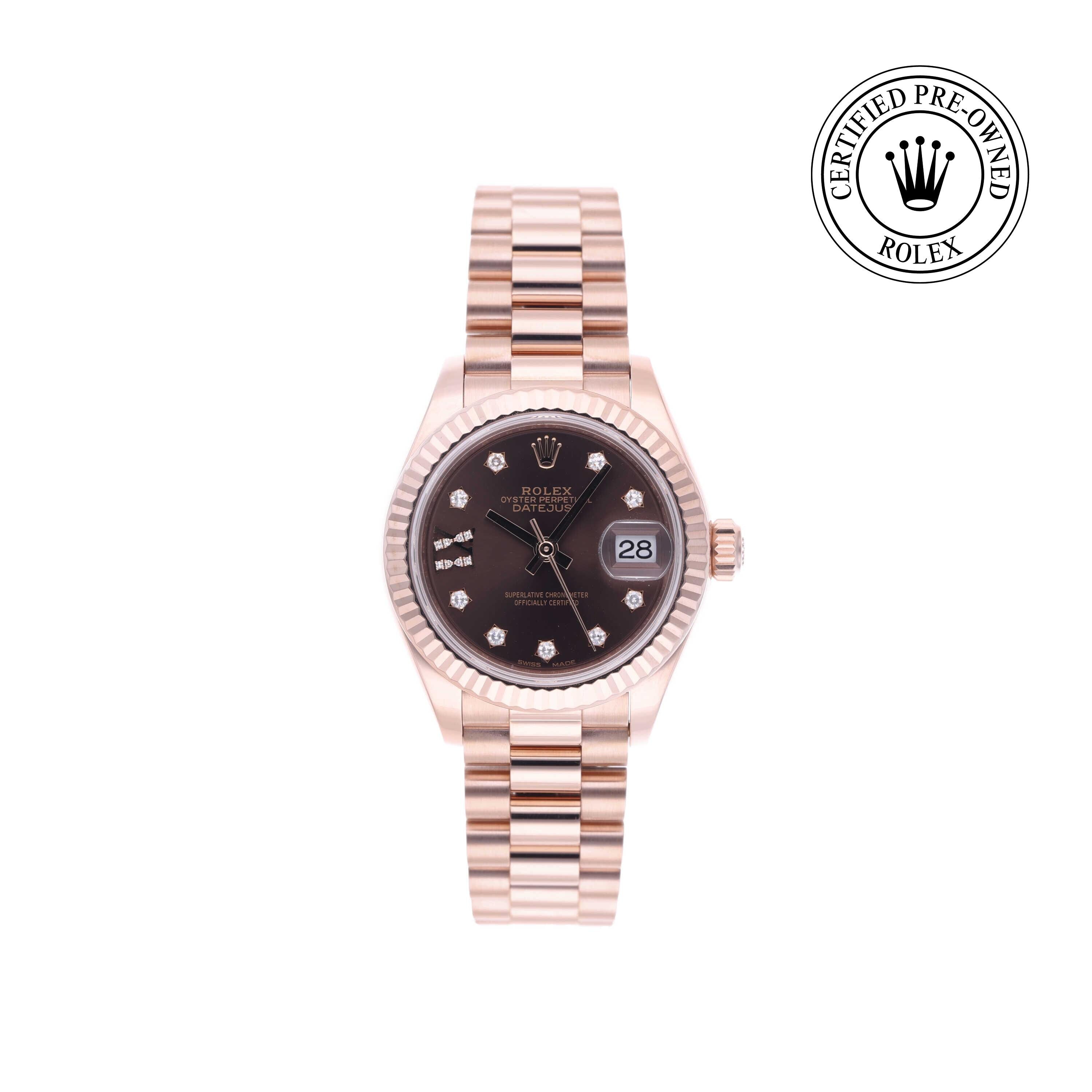 Rolex Certified Pre-owned Lady Datejust M279175-0002 front on white background