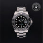 Rolex Certified Pre-owned GMT M116710LN-0001 front on black background