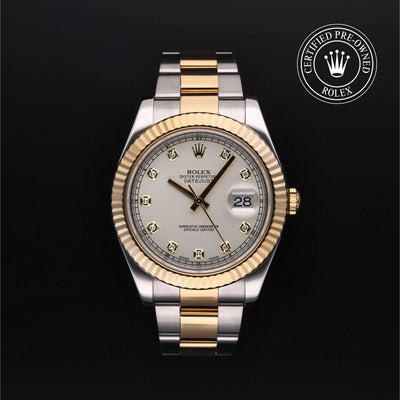 Rolex Certified Pre-owned Datejust M116333-0008 front on black background