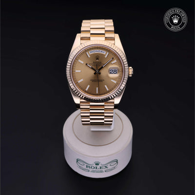 Rolex CPO Day-date M228238 front on white background