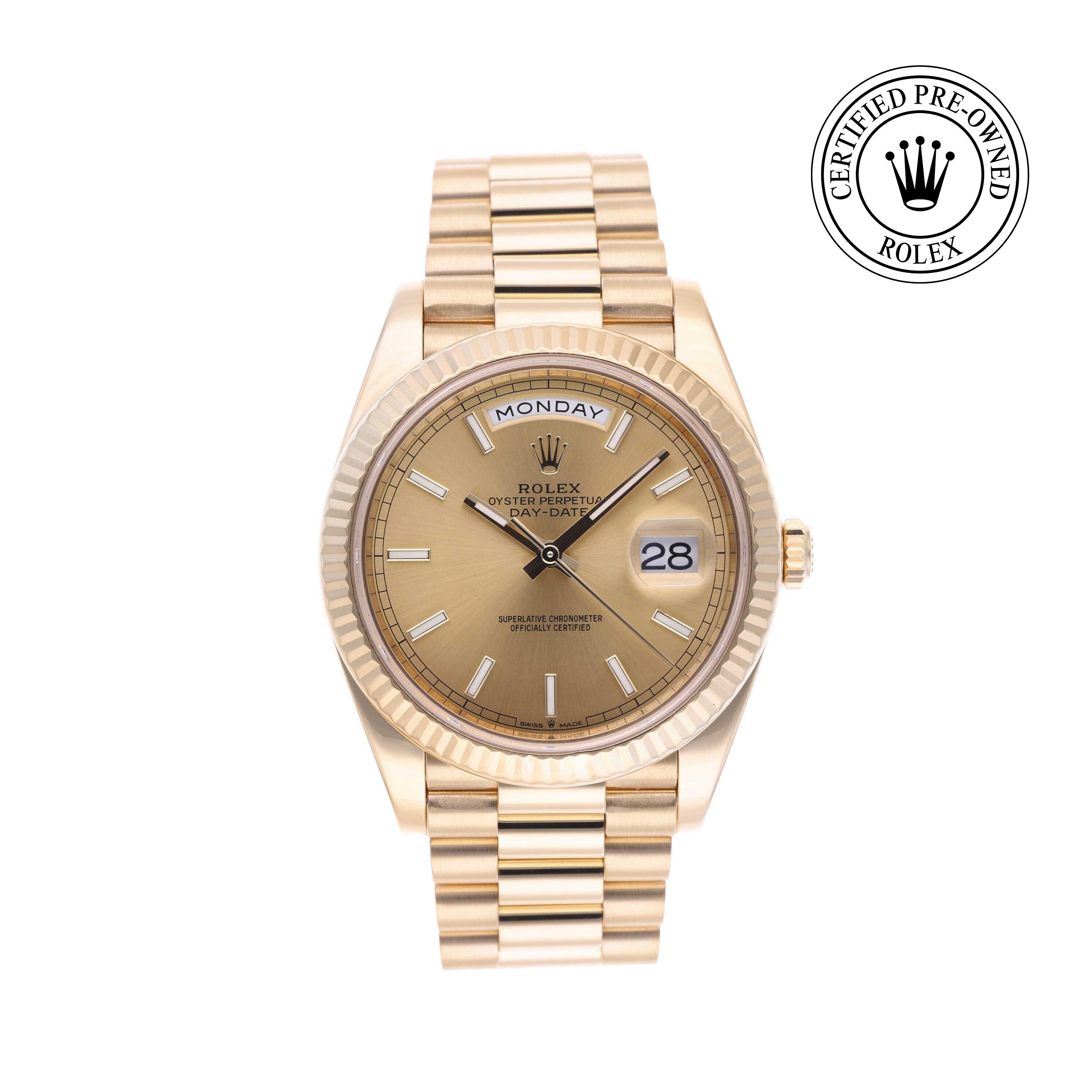 Rolex CPO Day-date M228238 front on white background