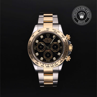 Rolex Certified Pre-owned Daytona M116503-0008 front on black background